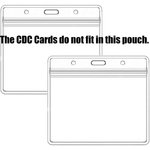 Extra Thick Horizontal ID Card Name Tag Badge Holder with Waterproof Type Resealable Zip (Holders, 100Packs)