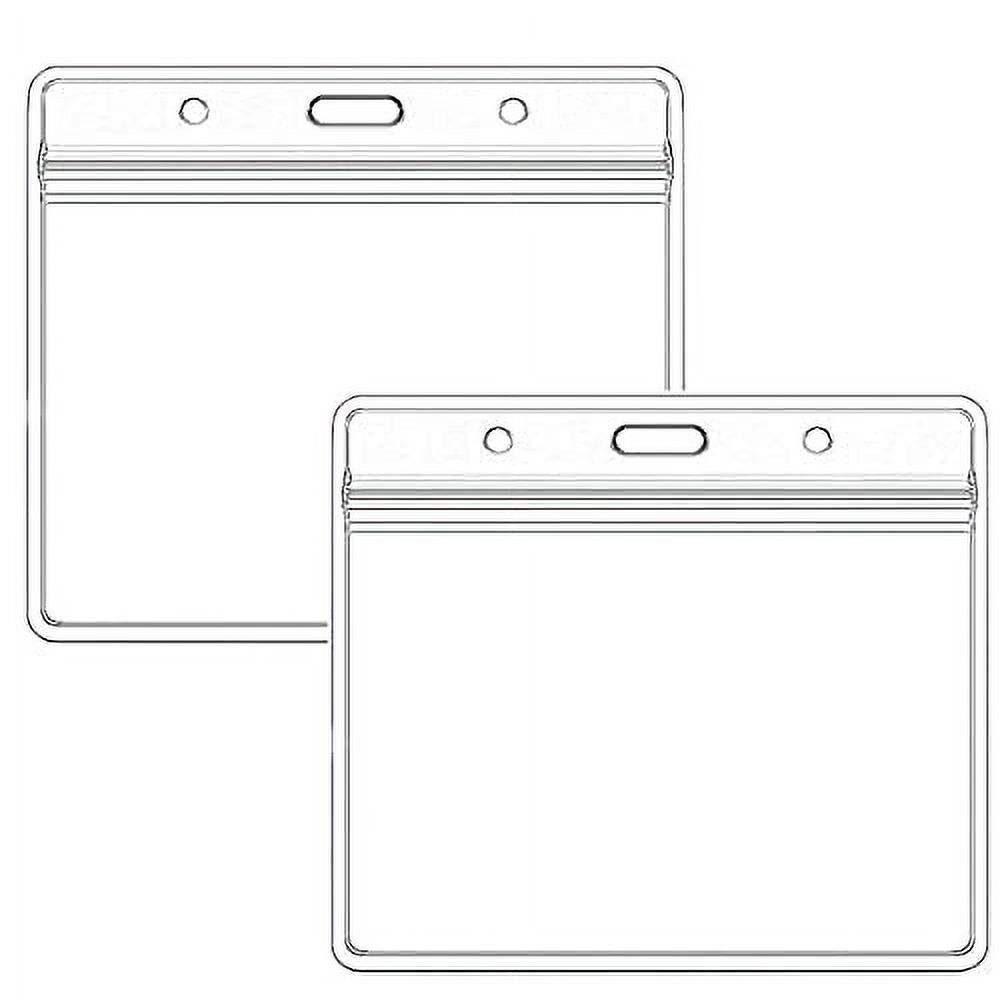 Extra Thick Horizontal ID Card Name Tag Badge Holder with Waterproof