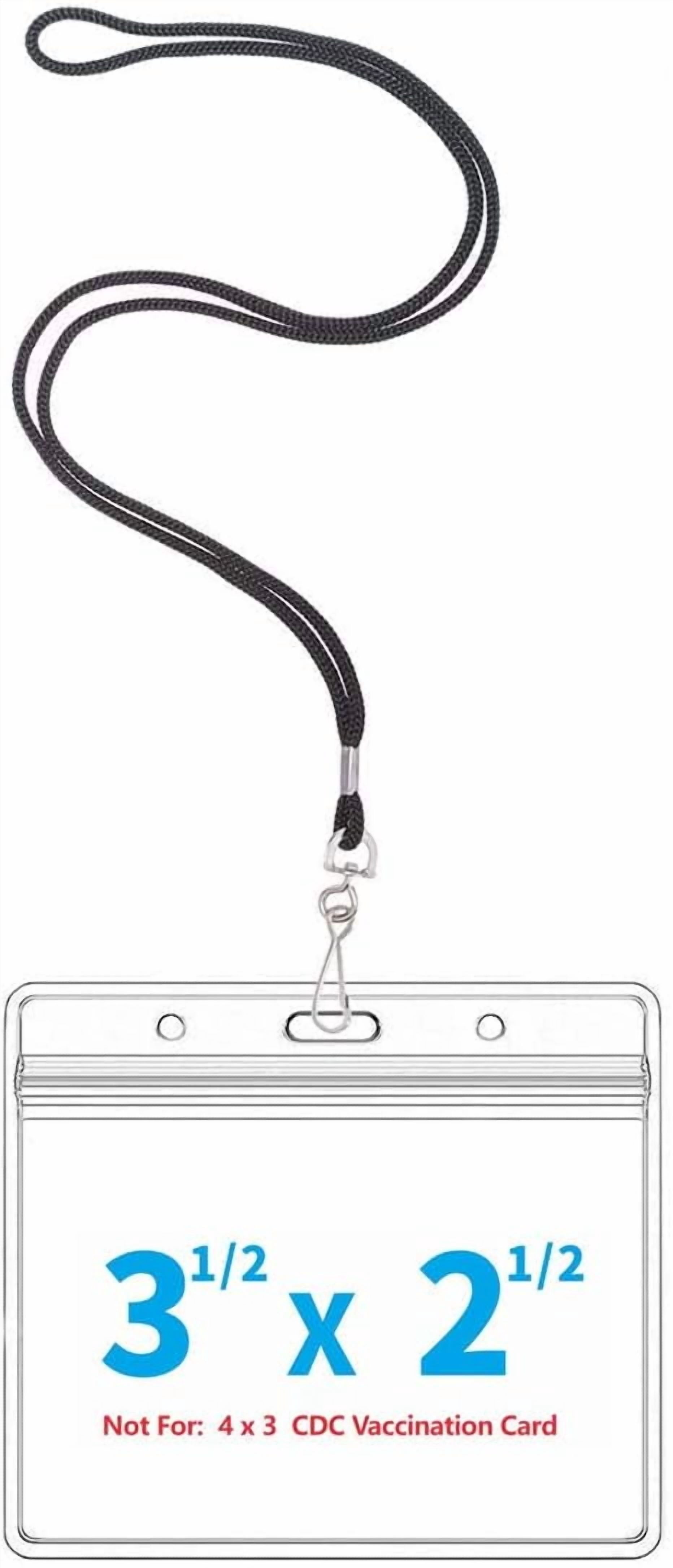 Extra Thick Horizontal ID Card Name Tag Badge Holder with Waterproof Type Resealable Zip (Holders, 6Packs) 3.74x2.36 Inches