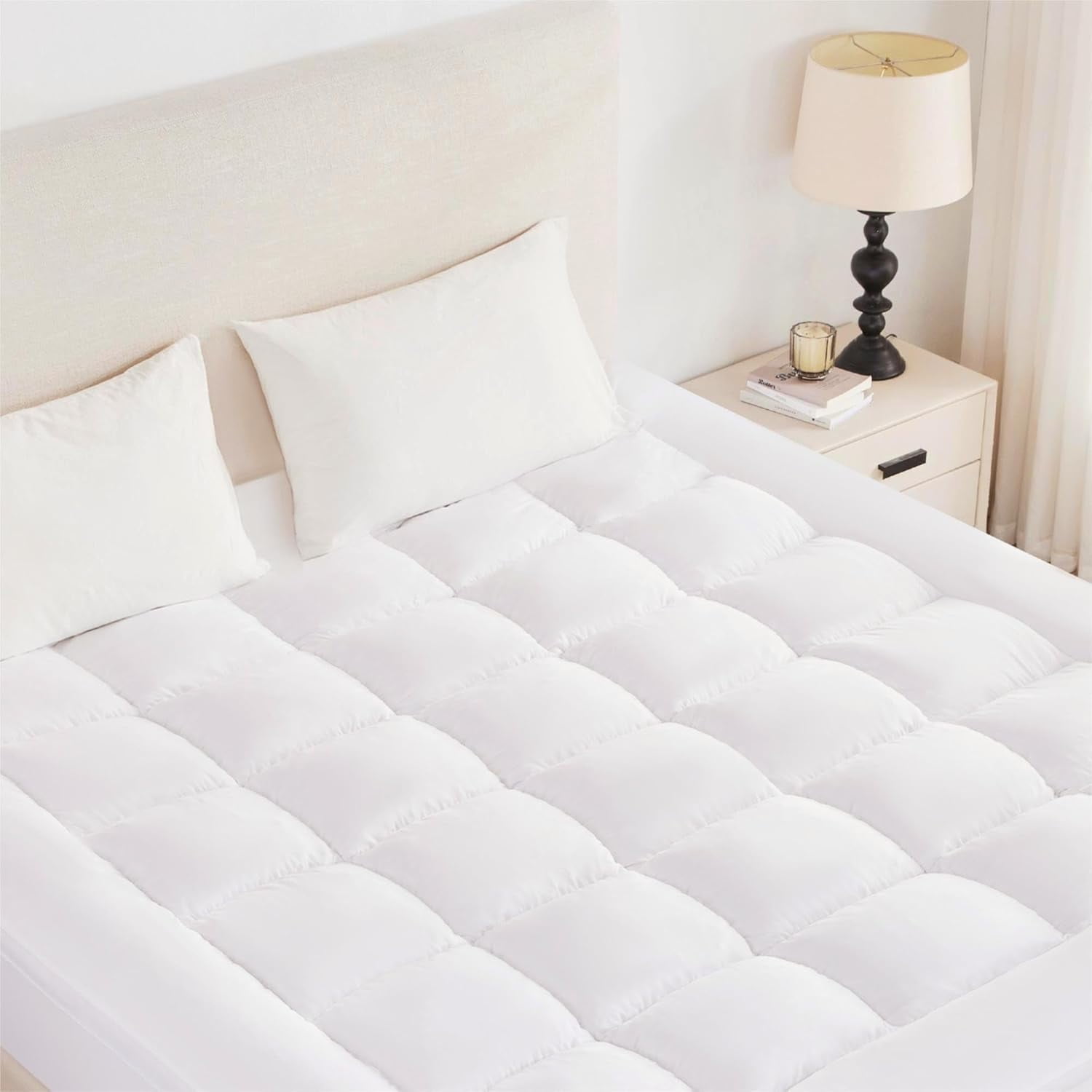 Extra Thick King Size Mattress Topper, 1400 GSM Soft Pillow Top ...