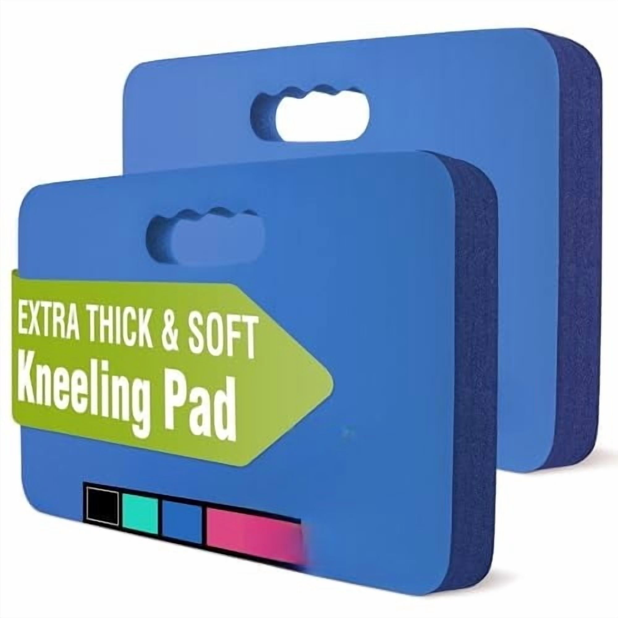 Extra Thick Kneeling Pad, 2-Pack, Soft Foam Cushioning for Knee, Large Foam Kneeler Mat for Gardening, Bathing Baby, Workout Supplies, 17.5 x 11 x 1.5 in, Blue