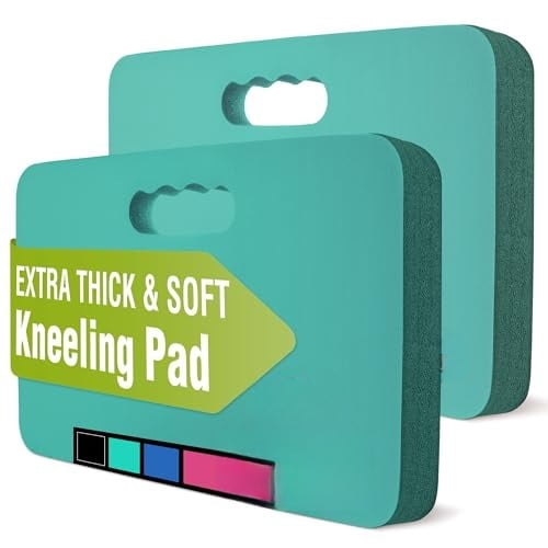 Extra Thick Kneeling Pad, 2-Pack, Soft Foam Cushioning for Knee, Large Foam Kneeler Mat for Gardening, Bathing Baby, Workout Supplies, 17.5 x 11 x 1.5 in, Robin's egg Blue