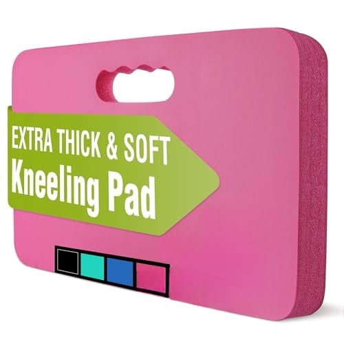 Extra Thick Kneeling Pad, Soft Foam Cushioning for Knee, Large Foam Kneeler Mat for Gardening, Bathing Baby, Workout Supplies, 17.5 x 11 x 1.5 in, Pink