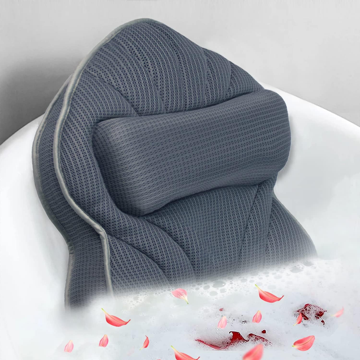 Extra Thick Large Bath Pillow with Neck,Back,Head Support for Bathtub ...