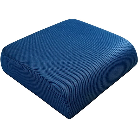 Extra Thick Large Seat Cushion -19 X 17.5 X 4 Inch Gel Memory Foam Cushion with Carry Handle Non Slip Bottom - Pain Relief Coccyx Cushion for Wheelchair Office Chair (Blue (1PACK))