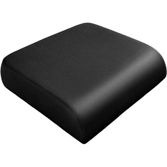 Extra Thick Large Seat Cushion -19 X 17.5 X 4 Inch Gel Memory Foam Cushion with Carry Handle Non Slip Bottom - Pain Relief Coccyx Cushion for Wheelchair Office Chair (Black (1PACK))