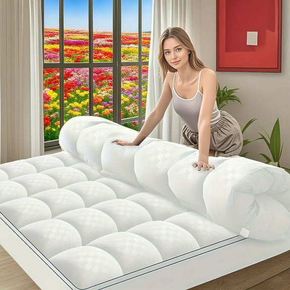 Extra Thick Mattress Pad Cover for Back Pain, Mattress Topper Cooling Mattress Protector with 8-21 Inch Deep Pocket