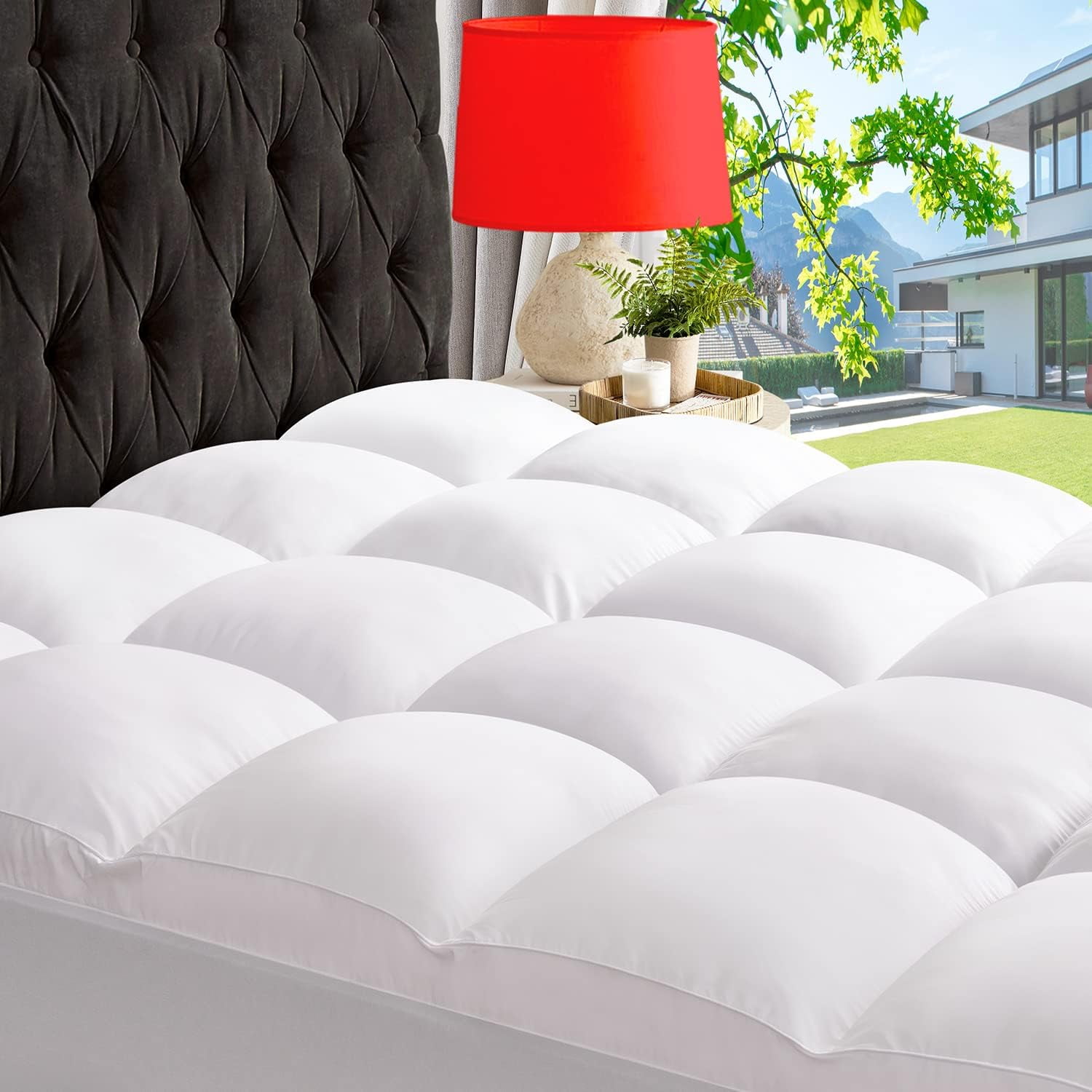 Queen Size White Down Alternative Mattress Topper