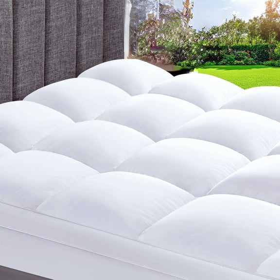 Extra Thick Pillow Top Mattress Pad For Back Pain Relief, Queen Size Topping