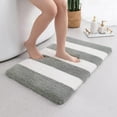 thumbnail image 1 of Extra Thick Plush Bathroom Rugs Non Slip Absorbent Soft Microfiber Bath Mat Machine Washable Fluffy Shaggy Rug 20x32 Grey and White, 1 of 6
