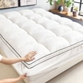 thumbnail image 1 of Extra Thick Plush Mattress Topper, Deep Pocket Fitted Bed Pad, Soft Breathable Mattress Protector, All-Season Use （white,Twin), 1 of 8