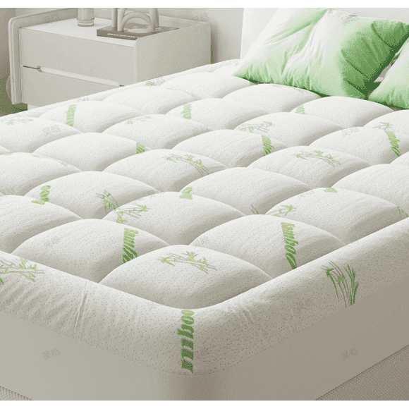 Extra Thick Queen Mattress Topper, Cooling Mattress Pad Cover, Mattress Protector with 8-21 Inch Deep Pocket,White