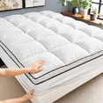 thumbnail image 1 of 1pc Extra Thick Quilted Fitted Sheet, Grid Stitched Mattress Protector, Non-Slip Full Enclosure Bed Cover, All-Season(white,Twin), 1 of 8