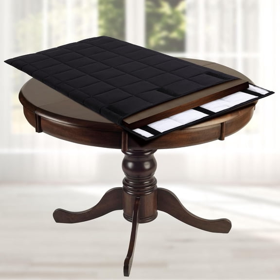 Extra Thick Quilted Table Leaf Storage Bag Padded, 54 x 28in Waterproof Heavy Duty Dining Table Leaf Cover with Adjustable Closure, Flannel Back, Scratch Resistant(2pcs)