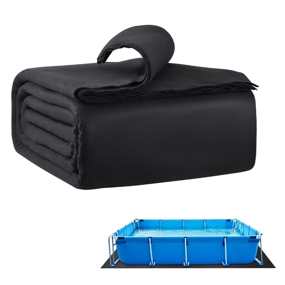 Extra-Thick Rectangle Pool Liner Pad 16x32 ft for Above Ground Pools, Puncture Resistant Geotextile Underlayment, Extends Liner Life