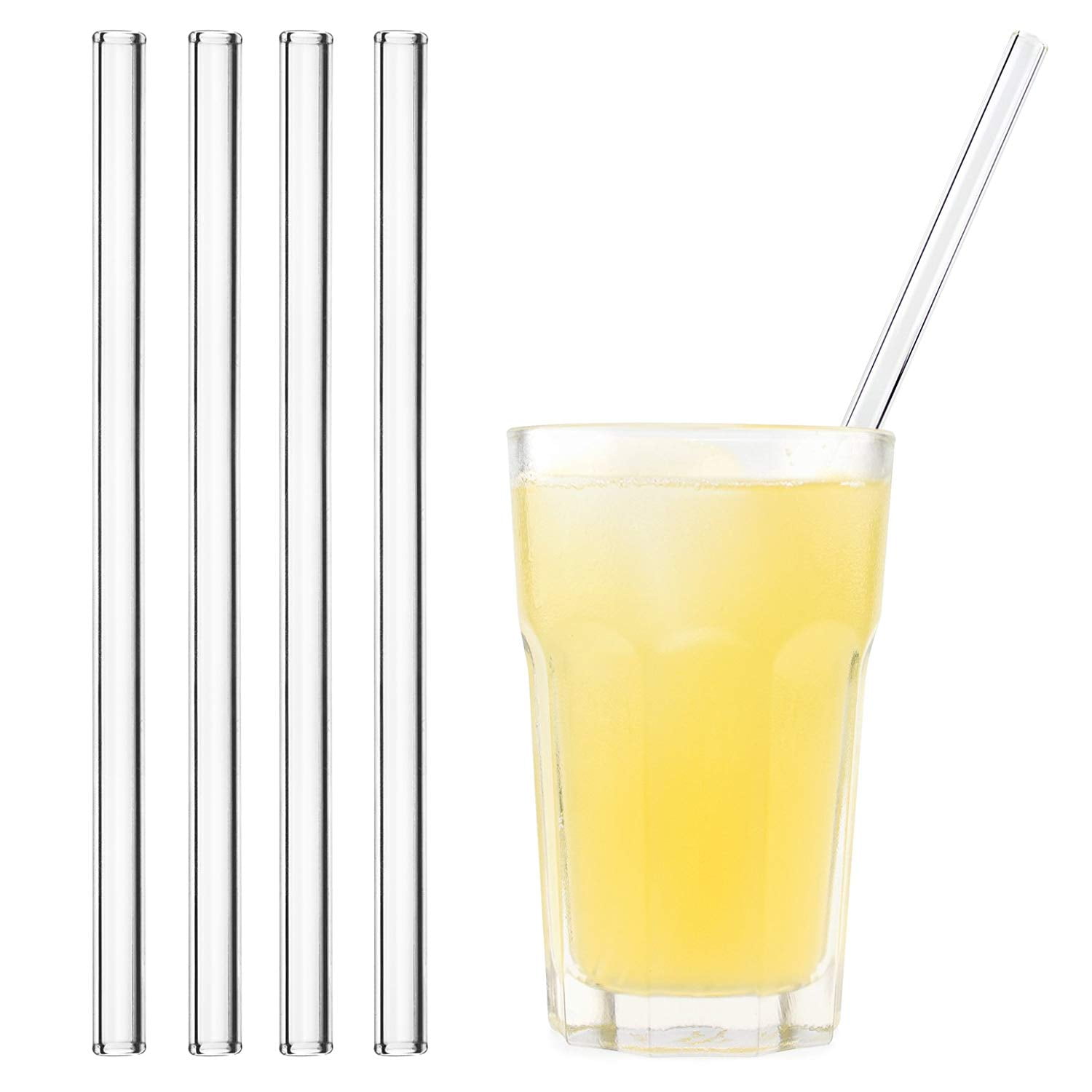 LIFEHIM Reusable Straws Travel Pack: Multisize Glass Straws with Colored  Tips Skinny Glass Straws 8mm Borosilicate Glass Straws for Drinking