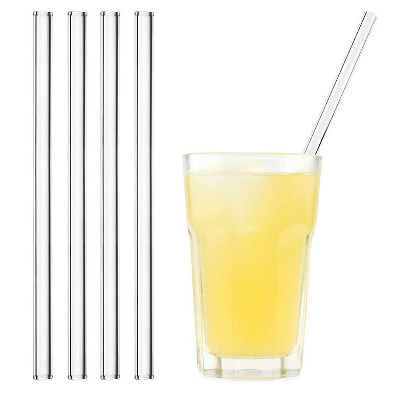 Extra Thick Reusable Drinking Glass Straws 4 Pack 