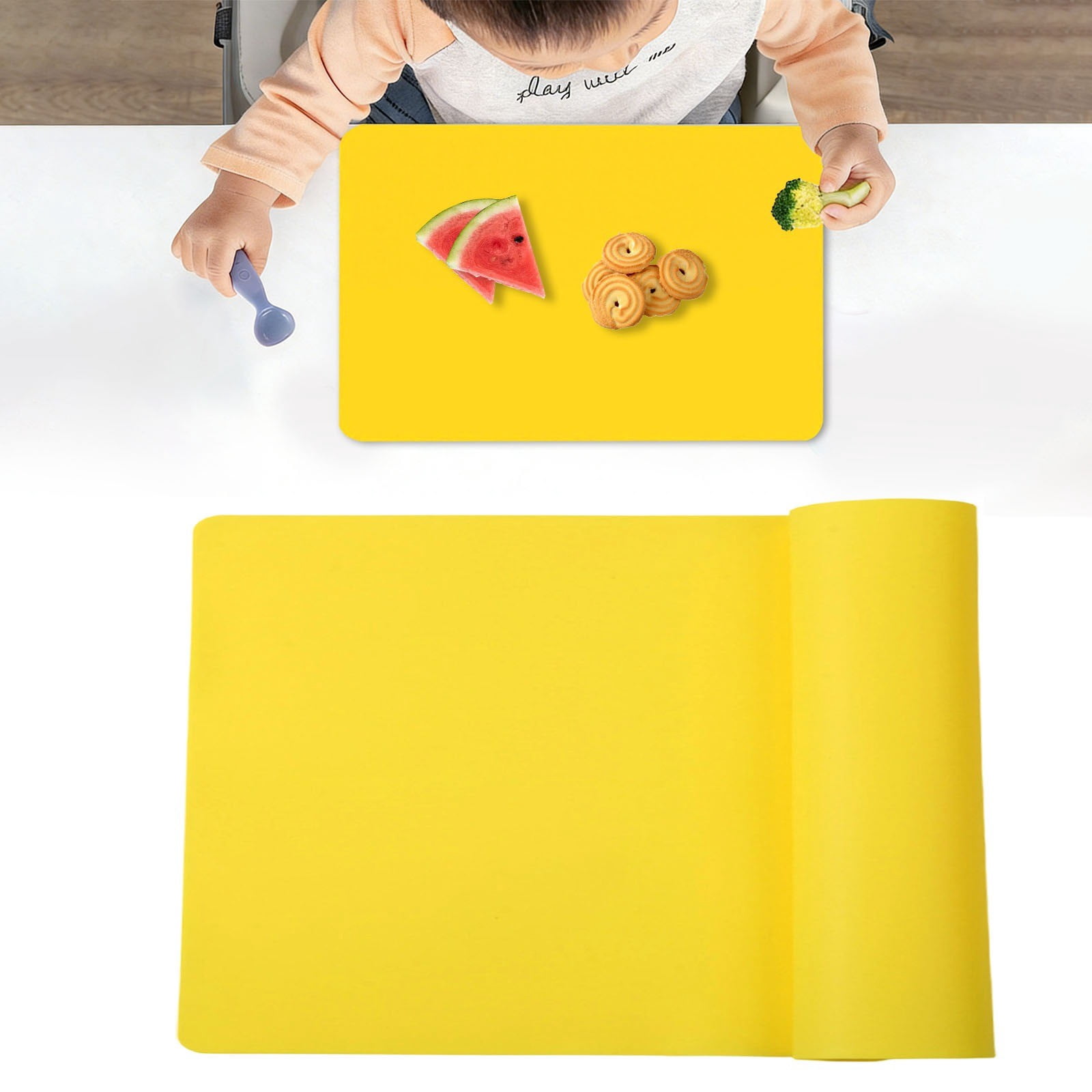 Extra Thick Silicone Placemat,Non-Slip Heat Resistant Counter Protector ...