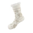 thumbnail image 1 of Extra Thick Soft Warm Cozy Fuzzy Thermal Cabin Fleece-lined Knitted Non-skid Crew Socks, Color 11 White Beige Snowflake, 1 of 1