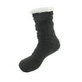 thumbnail image 1 of Extra Thick Soft Warm Cozy Fuzzy Thermal Cabin Fleece-lined Knitted Non-skid Crew Socks, Color 16 Dark Grey, 1 of 1