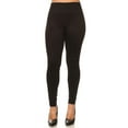 thumbnail image 1 of Extra Thick Solid Basic Leggings - Plus Size - 1XL 2XL 3XL Black One Size Plus, 1 of 1