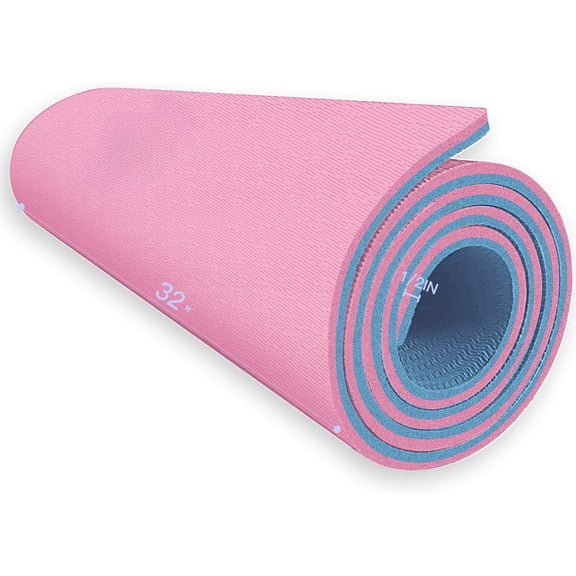 Extra Thick TPE Yoga Mat - 72"x 32" Thickness 1/2 Inch -Eco Friendly SGS Certified - With High Density Anti-Tear Exercise Bolster For Home Gym Travel & Floor Outside