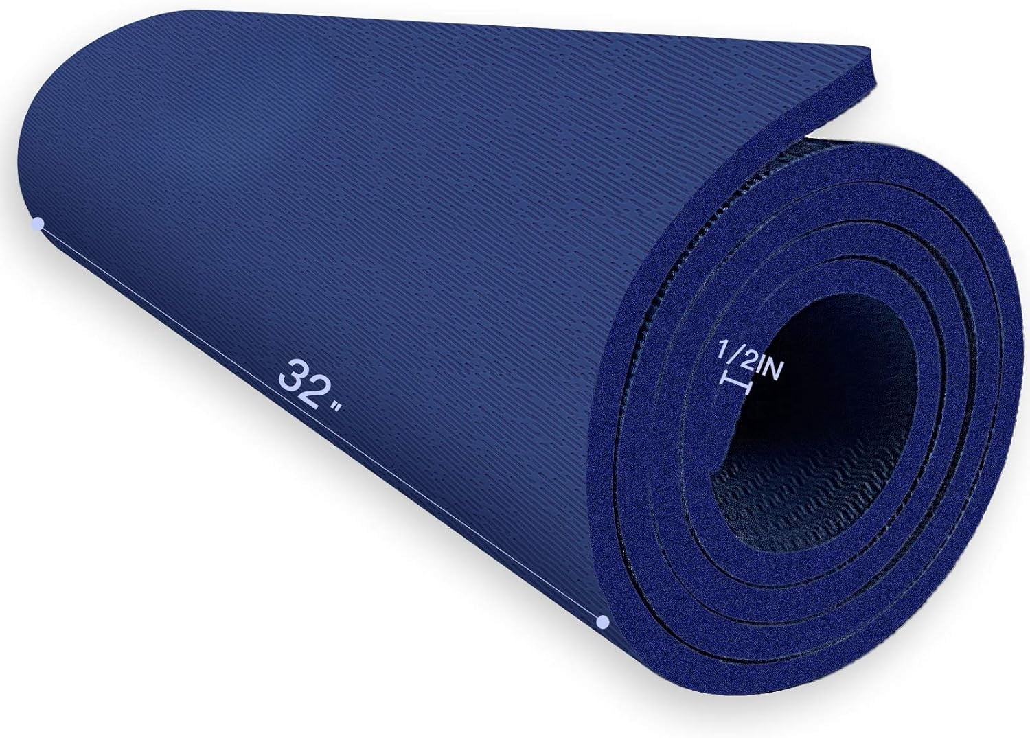 Extra Thick TPE Yoga Mat - 72"x 32" Thickness 1/2 Inch -Eco Friendly SGS Certified - With High Density Anti-Tear Exercise Bolster For Home Gym Travel & Floor Outside
