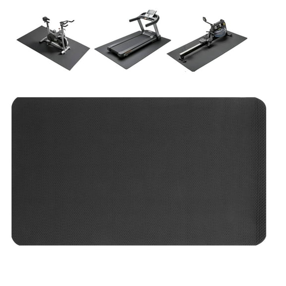 Extra Thick Treadmill Mat - NBR Rubber Floor Protector for Exercise Equipment (Non-Slip, Noise Reducing, Heavy Duty Gym Mat for Home)