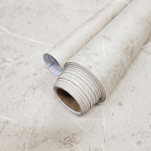 Extra-Thick Tuscan Beige Matte Marble Contact Paper - Peel and Stick Wallpaper & Backsplash for Countertops & Furniture - Waterproof Self-Adhesive Film - 39.4" x 118.1" (Textured Surface)