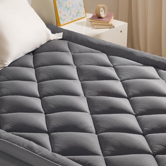 Extra Thick Twin Mattress Topper for Back Pain, Plush Breathable Thick Mattress Pad Cover, Down Alternative Soft Bed Topper with Elastic Fitted Deep Pocket