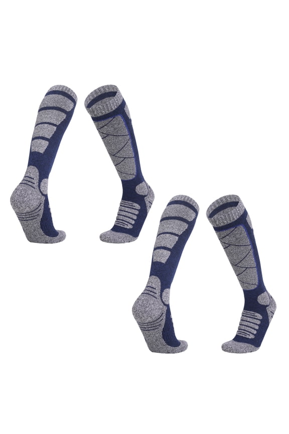Extra Thick, Warm, Cold Weather Protection, 2PCS Men's Thermal Knee-High Socks for Skiing, Snowboarding, & Hunting