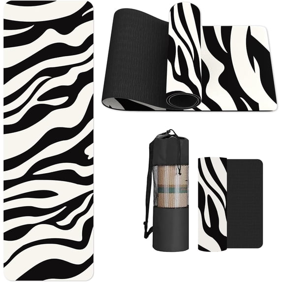 Extra Thick Yoga Mat 6mm - Non-Slip Exercise Mat for HIIT, Pilates & Home Workouts & Workout with Free Carry Strap