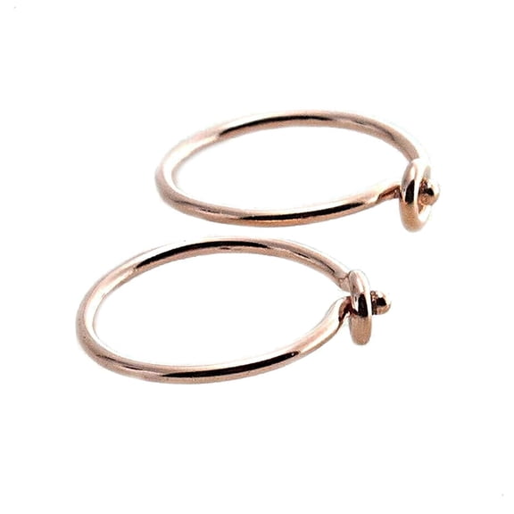 Extra Thin 7 mm Hoop Cartilage Piercing 14K Rose Gold Filled for Small Tragus Helix Earlobe Hoops (7mm x 22 gauge / RGF Smooth)