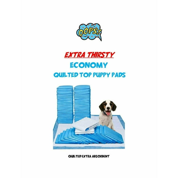Extra Thirsty 4-Ply Flat Top Extra Absorbent Economy Puppy Piddle Pads 17x24" Reuse up to 3x's (300)