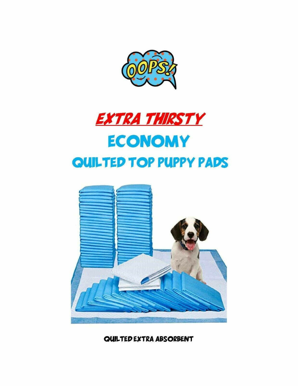 Extra Thirsty 4-Ply Quilted Top Extra Absorbent Economy Puppy Piddle Pads 23x36" Reuse up to 3x's (300)
