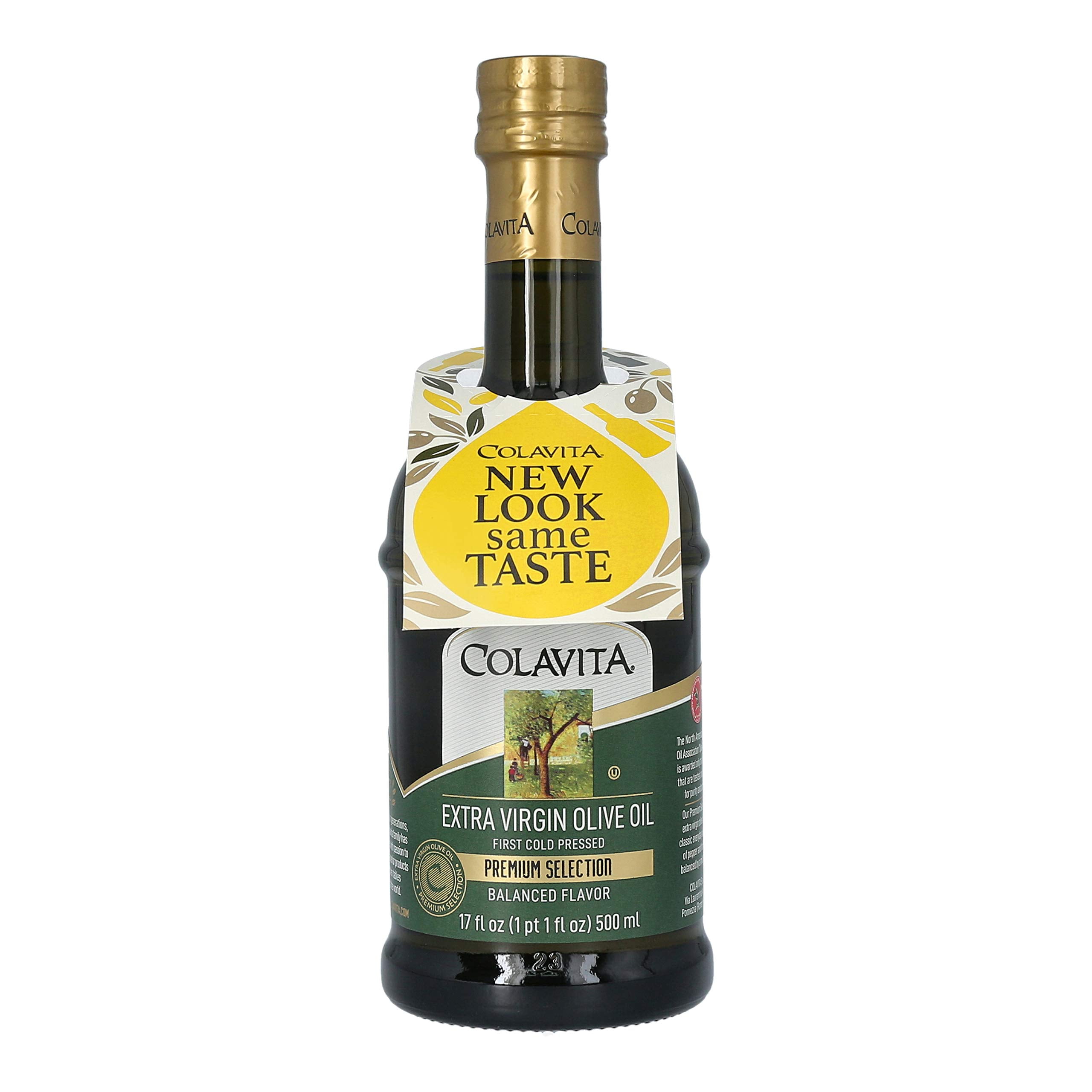 Extra Virgin Olive Oil Colavita Premium Selection First Cold Pressed Evoo 17Oz Glass