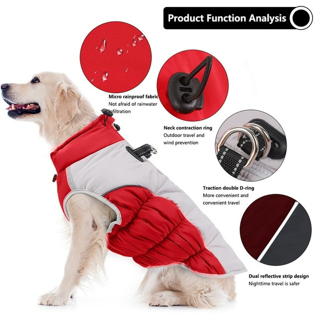 Extra Warm Dog Winter Coat Dog Jacket Reflective Dog Cold Weather Coats