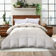 Extra Warm Silk Blended Goose Down Comforter King-California King, 106x90 60-Ounces of Fill, Striped Pattern Heavy Goose Down Duvet Insert