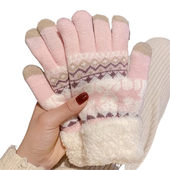 Extra Warm Winter Gloves For Women and Men, Double-Layer Screen Touch Gloves, Super Warm Woven Hand Warmer