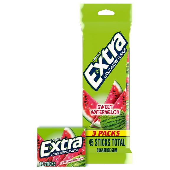 Extra Watermelon Sugar Free Chewing Gum - 15 Ct (3 Pack)