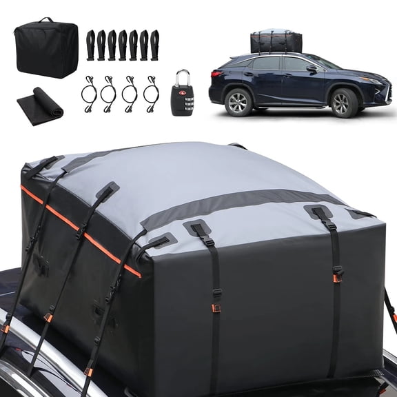 Extra Waterproof Car Rooftop Cargo Bag, Universal Roof Top Storage Carrier Equipped with Double Weather Resistant Zippers