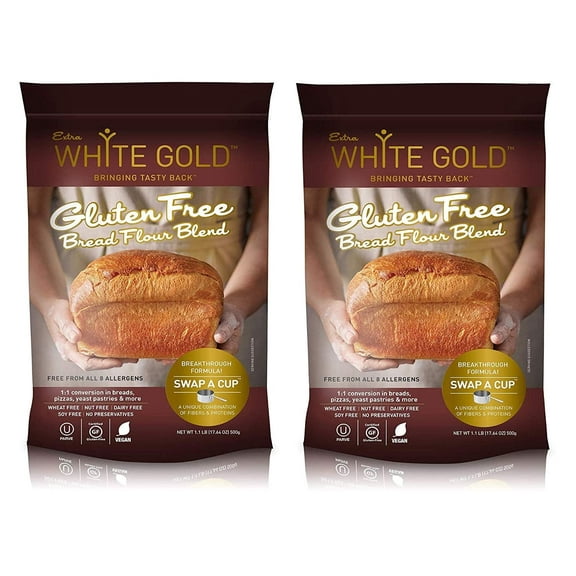 Extra White Gold Gluten Free Bread Flour, 2 Pack