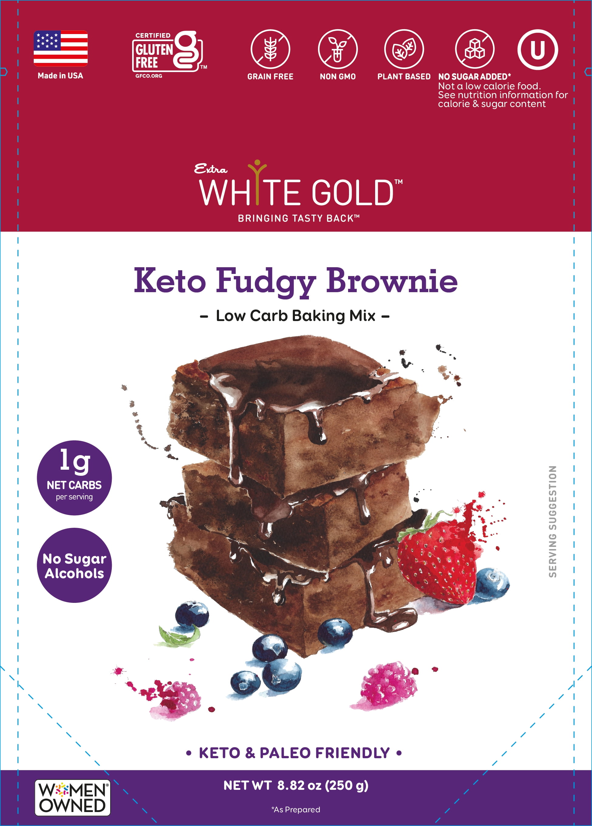 Extra White Gold Keto and Paleo Fudgy Brownie Mix