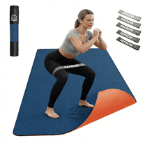 Extra Wide 6ft Yoga Mat with Non-Slip Surface - 1/4 Inch Thick Exercise Mat for Home Gym, Pilates & Stretching   Resistance Bands & Carry Bag