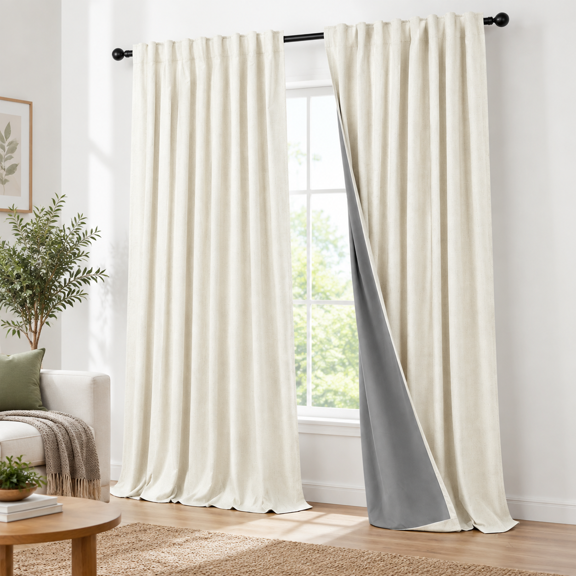 Extra Wide 70 Inch Blackout Curta& Drapes 108 Long 2 Panel For Sliding Gldoors Modern Farmhouse Linen Blend Heavy Floor To Ceiling