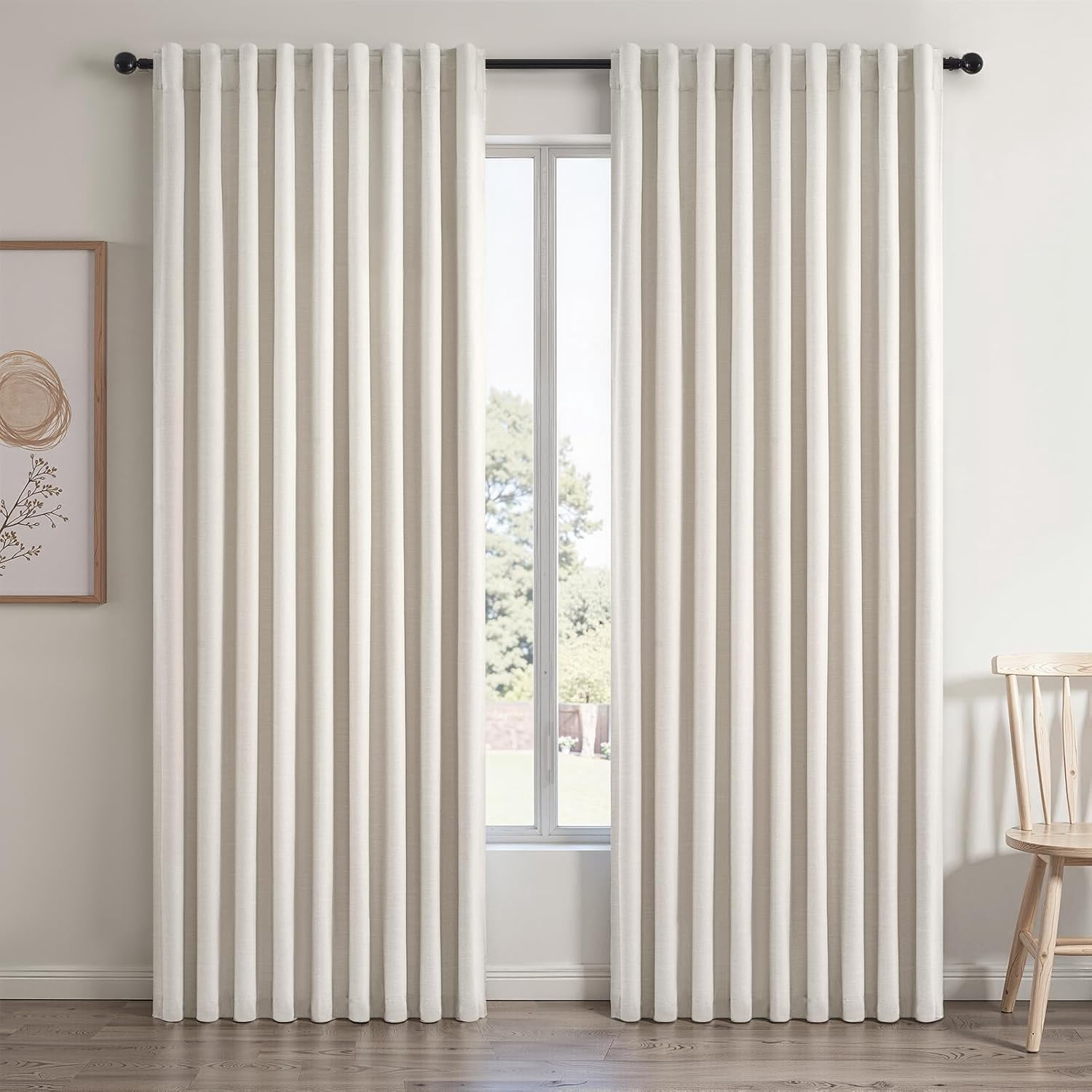 Extra Wide 70 Inch Length Blackout Curtains 108 Inches Long 2 Panels ...