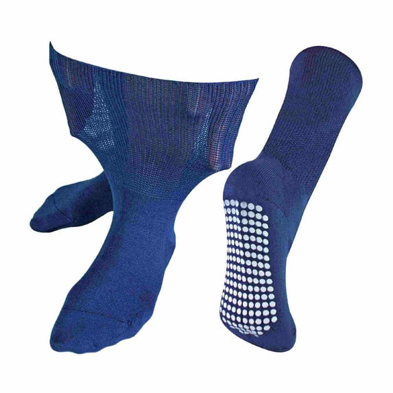 Extra Wide Bamboo Oedema Socks with Non Slip Grips | Dr.Socks | Mens & Ladies