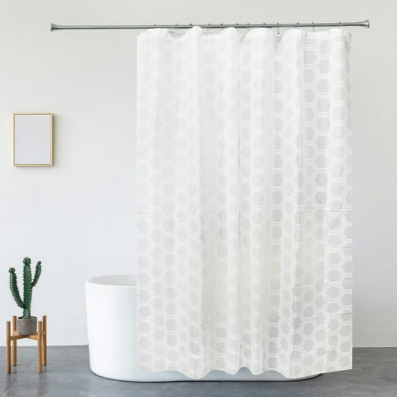 Extra Wide Beach Shower Curtain - 71x79 Inch Waterproof PEVA Liner with Shell Design