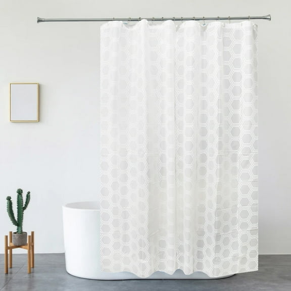Extra Wide Beach Shower Curtain - 71x79 Inch Waterproof PEVA Liner with Shell Design