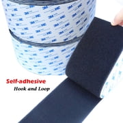 Extra Wide Black Self-Adhesive Hook and Loop   110mm x 1M All-Weather Fastener for Garage & Holiday Decor